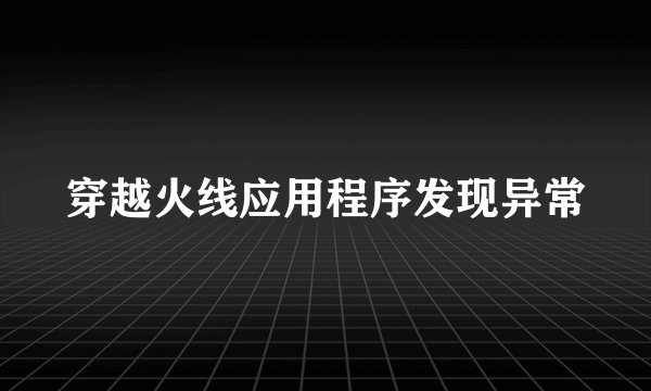 穿越火线应用程序发现异常
