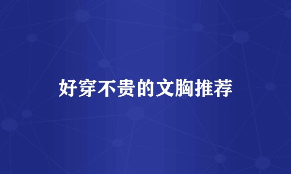 好穿不贵的文胸推荐