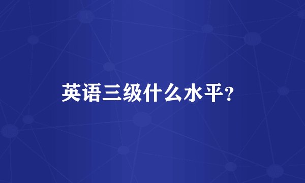 英语三级什么水平？
