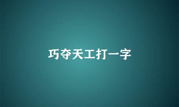 巧夺天工打一字