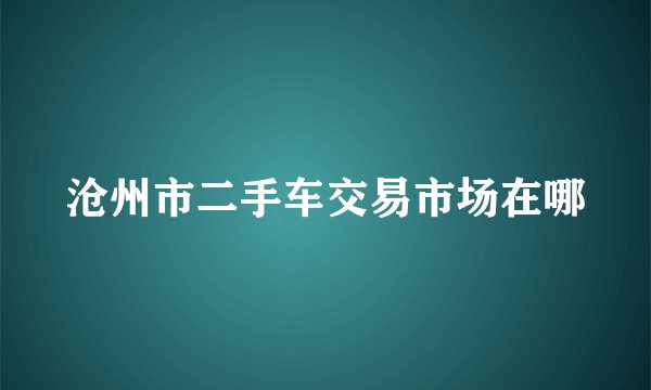 沧州市二手车交易市场在哪