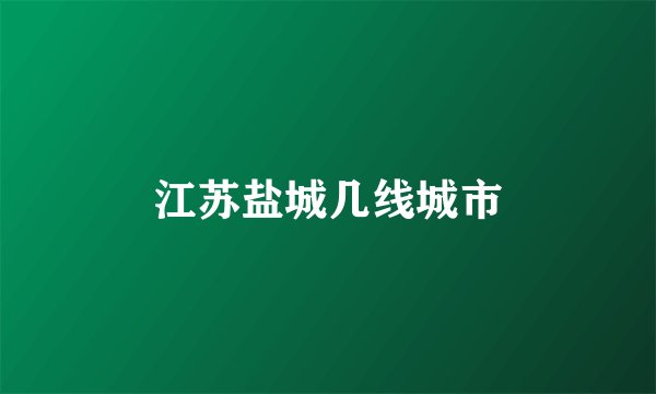 江苏盐城几线城市