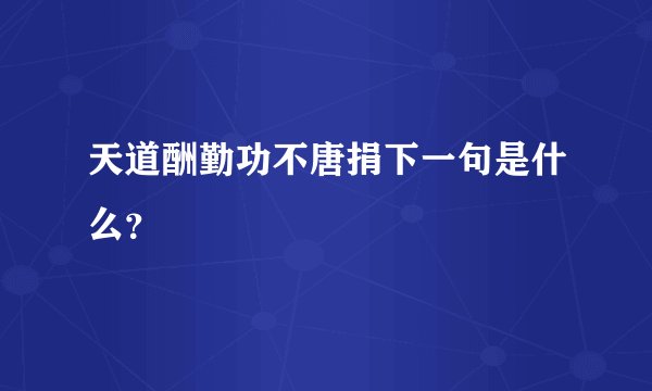 天道酬勤功不唐捐下一句是什么？