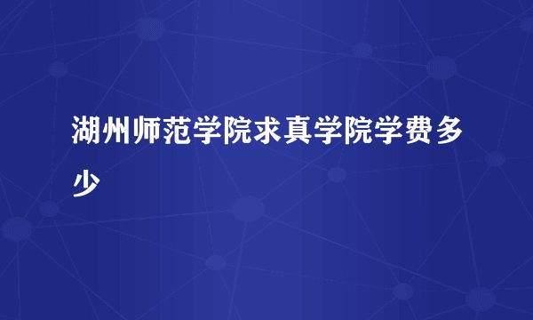 湖州师范学院求真学院学费多少