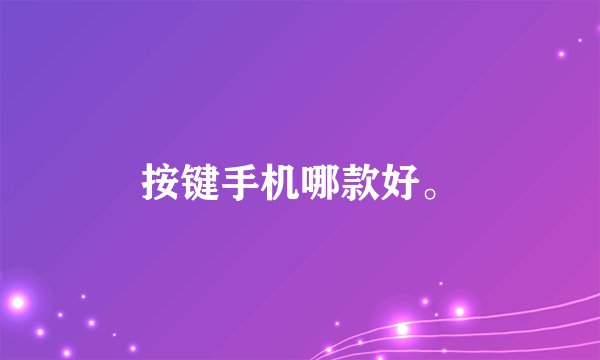 按键手机哪款好。