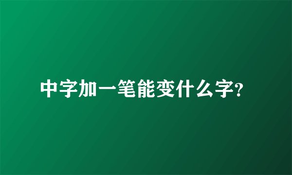 中字加一笔能变什么字?