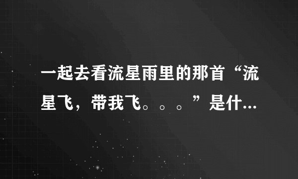 一起去看流星雨里的那首“流星飞，带我飞。。。”是什么歌啊，谁唱的？