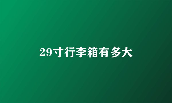 29寸行李箱有多大