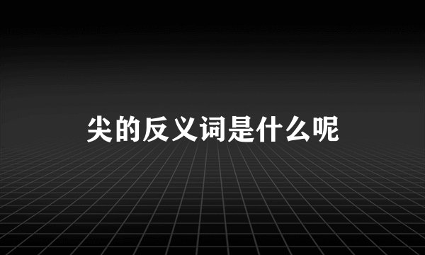 尖的反义词是什么呢