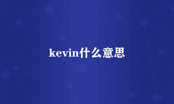 kevin什么意思