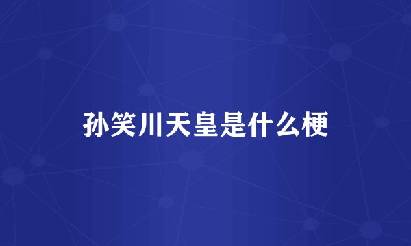 孙笑川天皇是什么梗