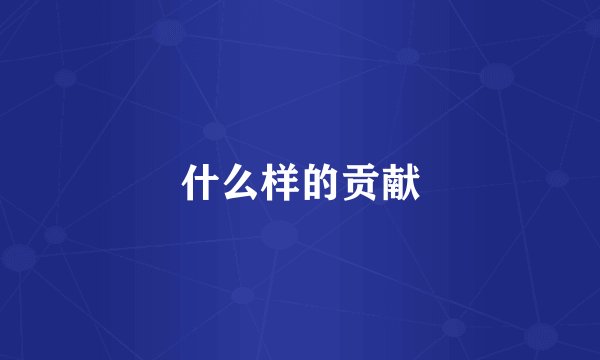 什么样的贡献