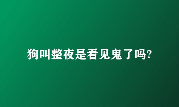 狗叫整夜是看见鬼了吗?