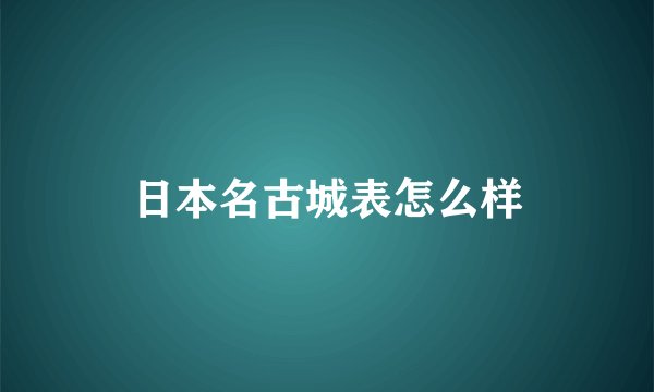 日本名古城表怎么样