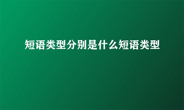 短语类型分别是什么短语类型