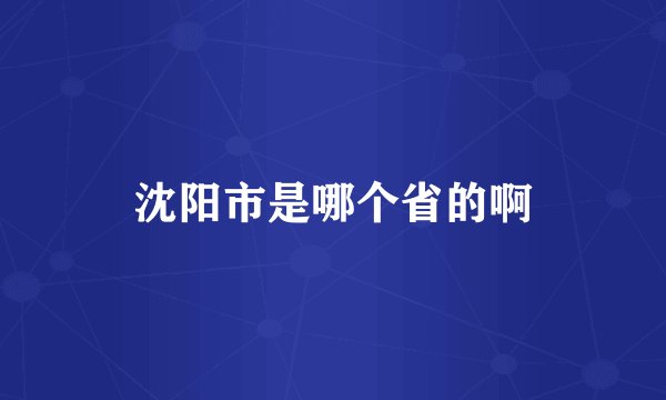 沈阳市是哪个省的啊
