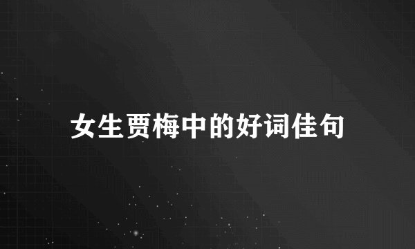 女生贾梅中的好词佳句