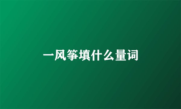 一风筝填什么量词