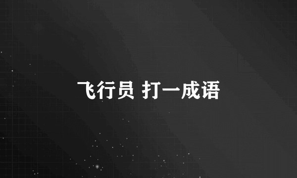 飞行员 打一成语