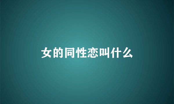 女的同性恋叫什么