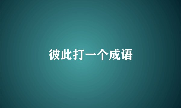彼此打一个成语