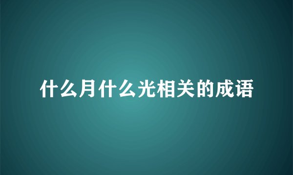 什么月什么光相关的成语