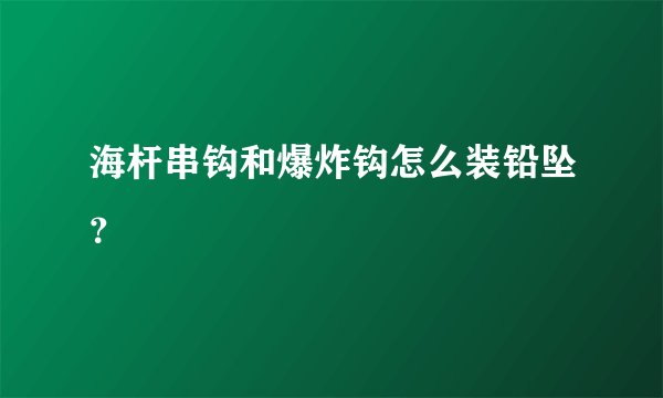 海杆串钩和爆炸钩怎么装铅坠？