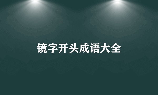 镜字开头成语大全