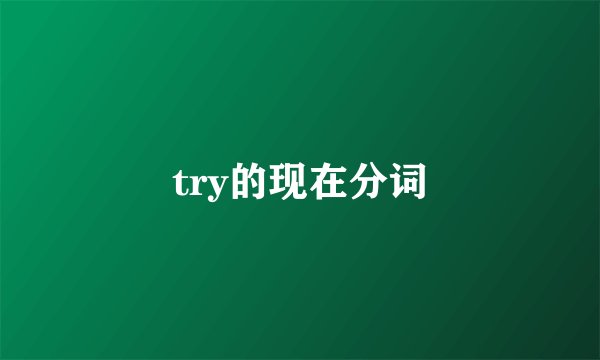 try的现在分词