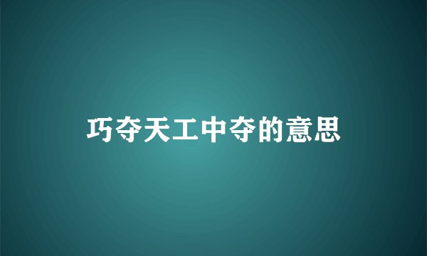 巧夺天工中夺的意思