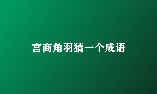 宫商角羽猜一个成语