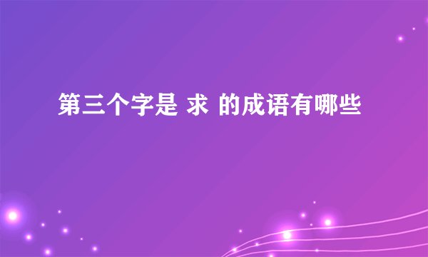 第三个字是 求 的成语有哪些