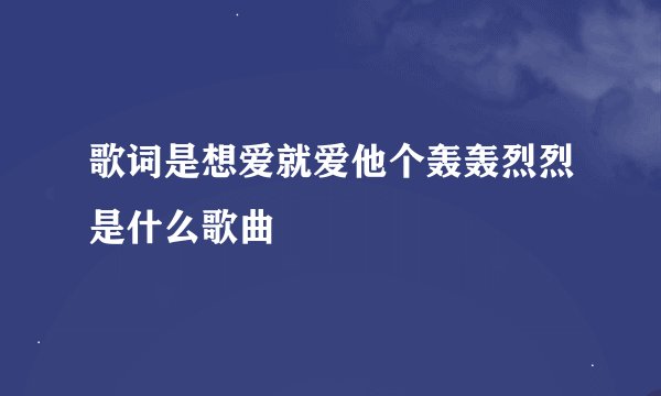 歌词是想爱就爱他个轰轰烈烈是什么歌曲