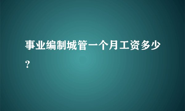 事业编制城管一个月工资多少？