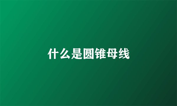 什么是圆锥母线