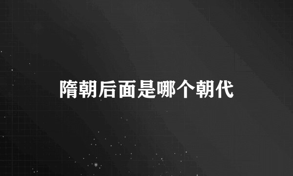 隋朝后面是哪个朝代