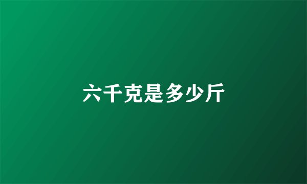 六千克是多少斤