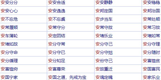 安什么什么什么的成语?