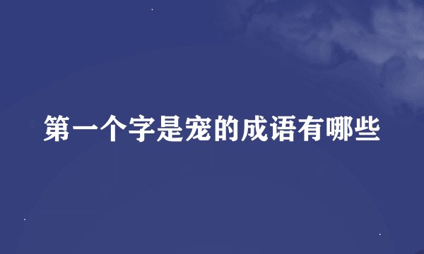 第一个字是宠的成语有哪些
