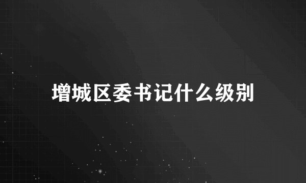 增城区委书记什么级别