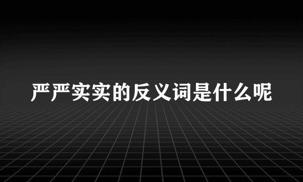 严严实实的反义词是什么呢