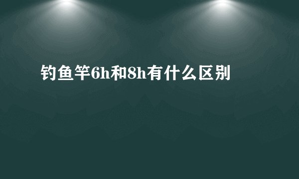钓鱼竿6h和8h有什么区别