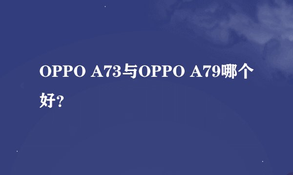 OPPO A73与OPPO A79哪个好？