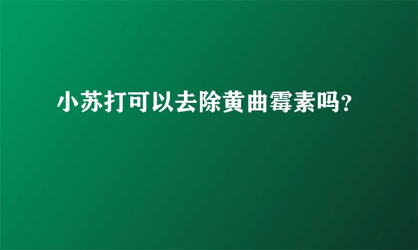 小苏打可以去除黄曲霉素吗？
