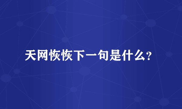 天网恢恢下一句是什么？