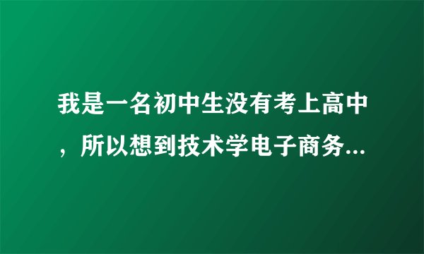 我是一名初中生没有考上高中，所以想到技术学电子商务，不知道好学嘛