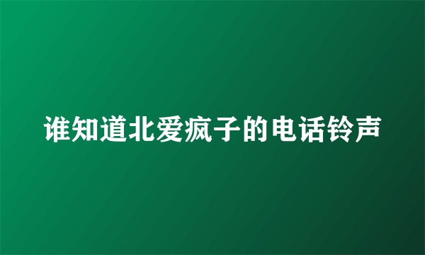 谁知道北爱疯子的电话铃声