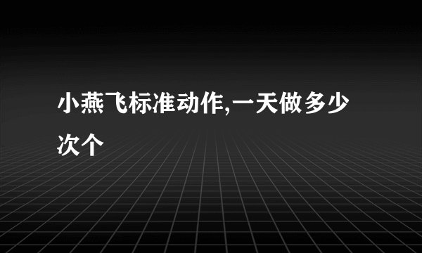 小燕飞标准动作,一天做多少次个