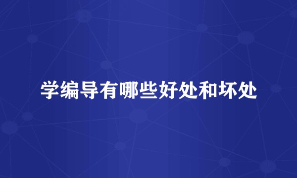 学编导有哪些好处和坏处