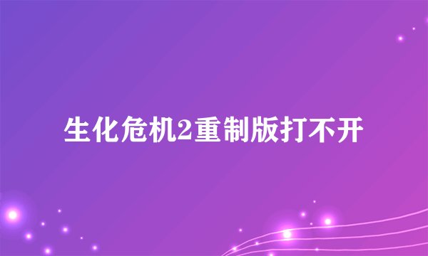 生化危机2重制版打不开
